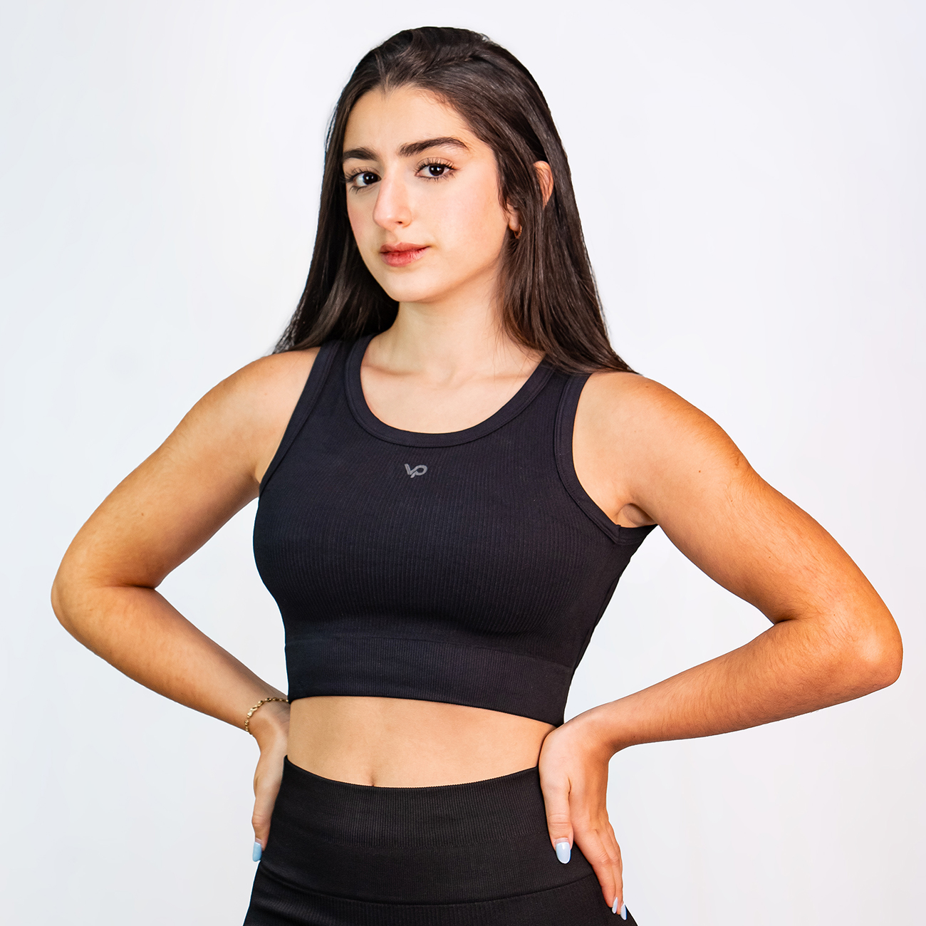 top halter negro frente